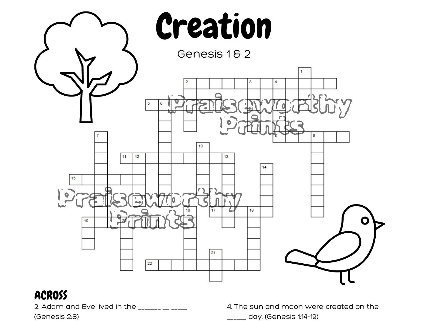 Creation Crossword Digital Download Bible Class Resource Childrens Bible Activity Genesis Study For Kids Sunday School Printable Etsy Creation Crossword Digital Download Bible Class Resource Childrens Bible Activity Genesis Study For Kids Sunday School Printable Etsy