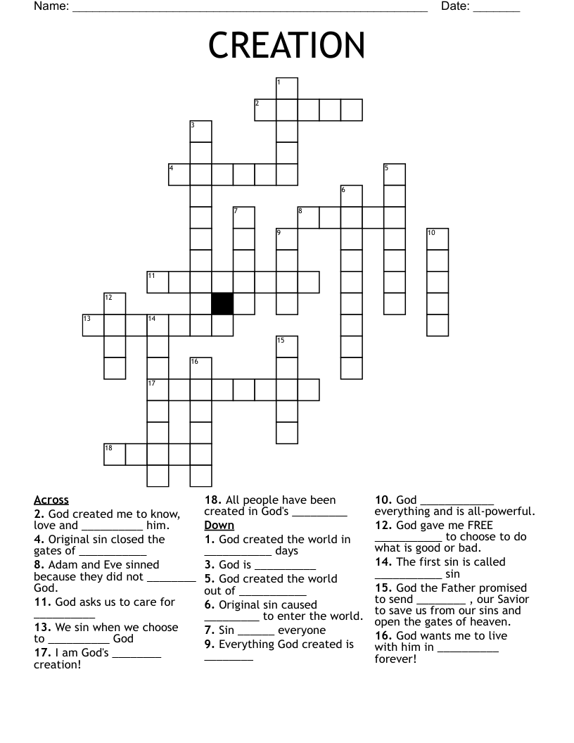 CREATION Crossword WordMint CREATION Crossword WordMint