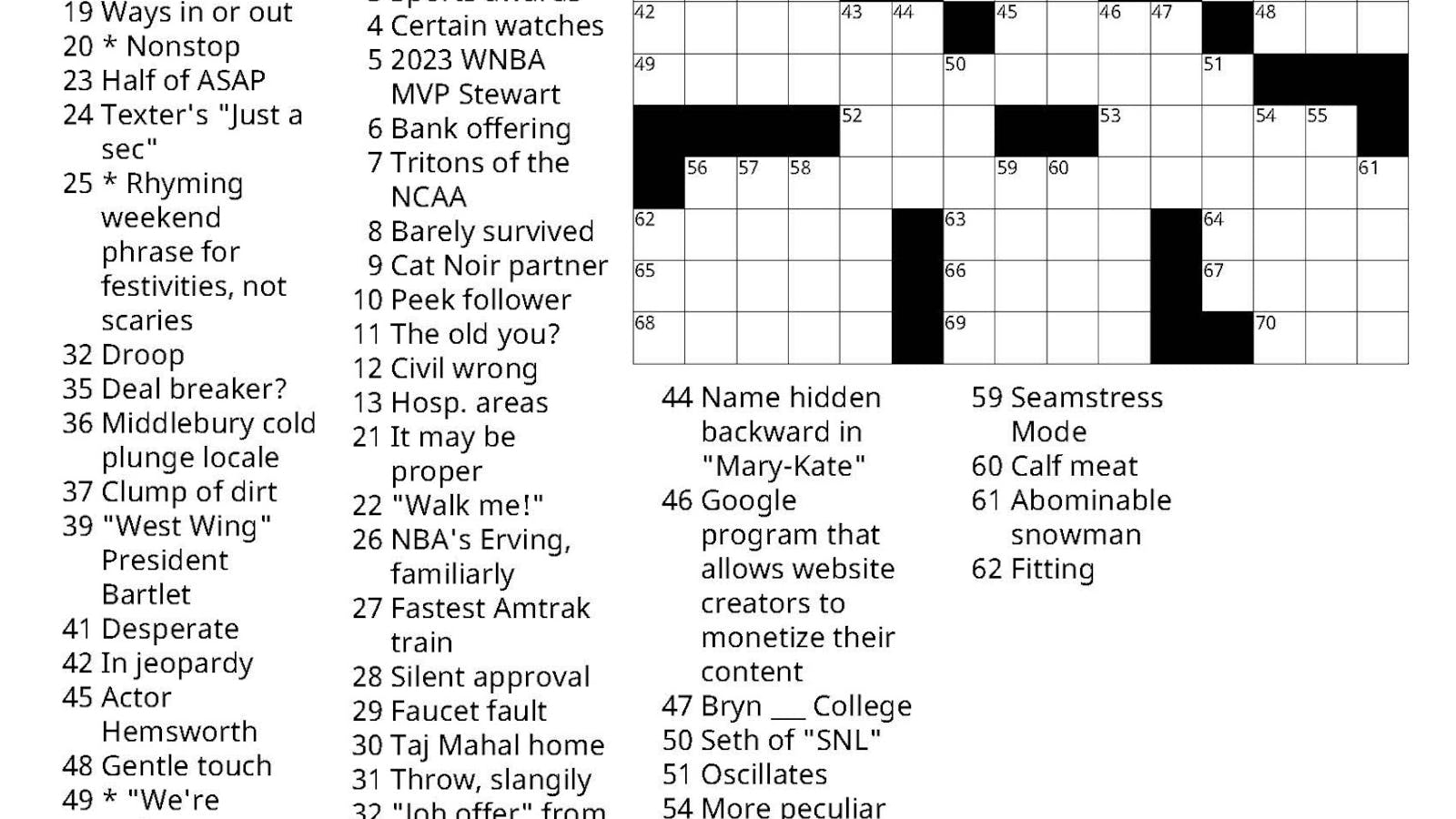 Crossword 02 29 2024 The Middlebury Campus Crossword 02 29 2024 The Middlebury Campus