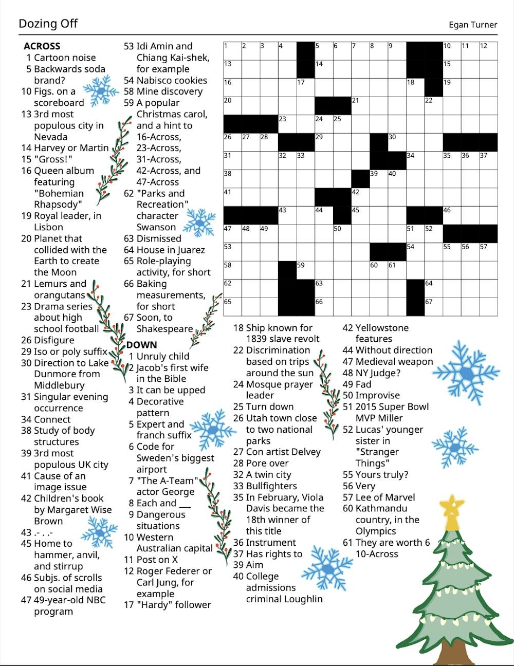 Crossword 12 07 2023 The Middlebury Campus Crossword 12 07 2023 The Middlebury Campus