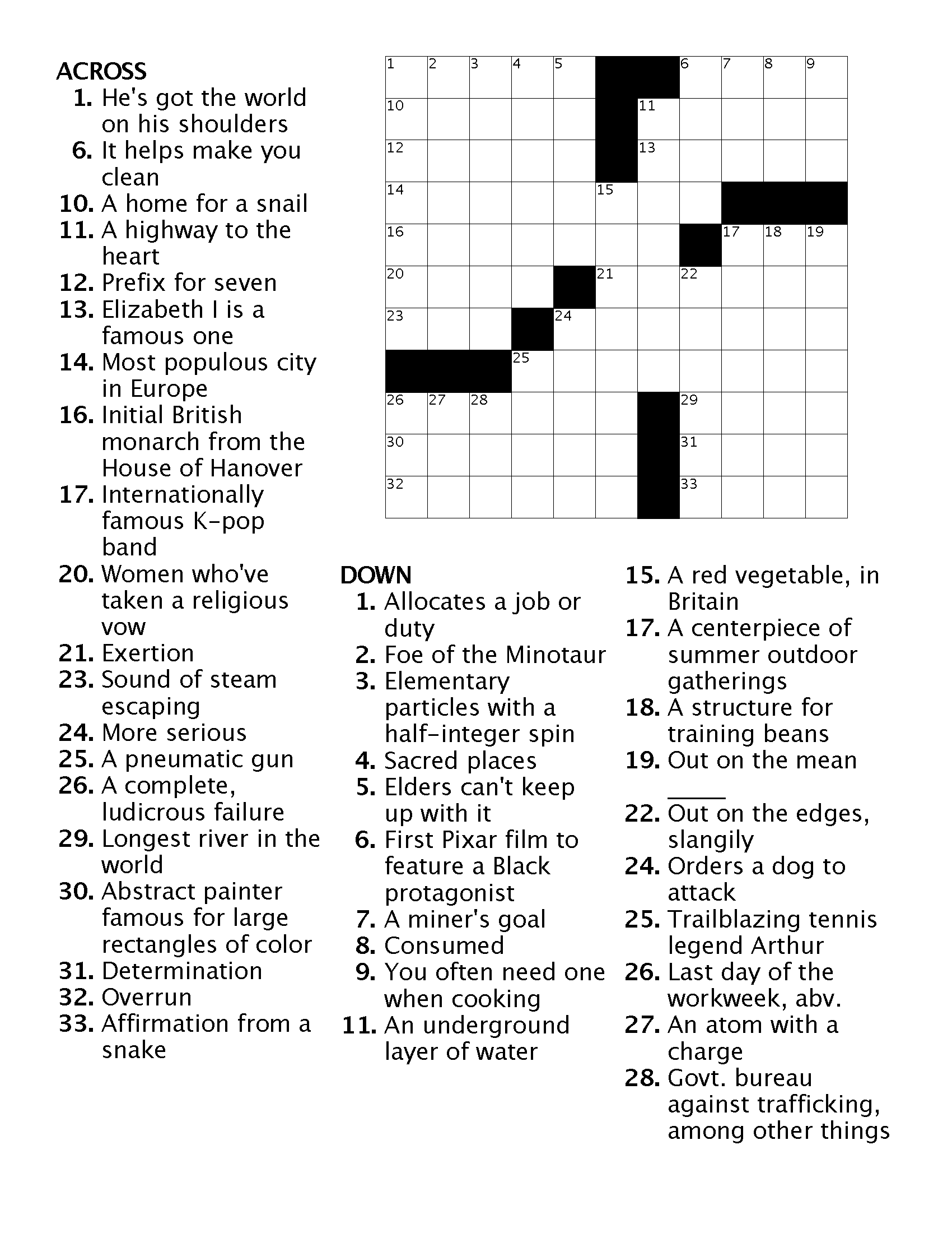 Large Print Printable Crossword Puzzles Large Print Printable Crossword Puzzles