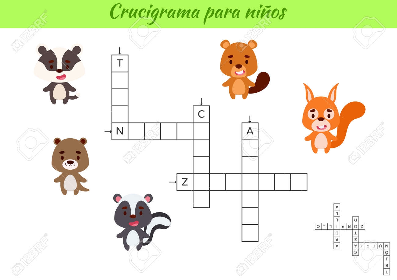 Crossword For Kids In Spanish With Pictures Of Animals Educational Game For Study Spanish Language And Words Children Activity Printable Worksheet Includes Answers Vector Stock Illustration Royalty Free SVG Cliparts Vectors And Crossword For Kids In Spanish With Pictures Of Animals Educational Game For Study Spanish Language And Words Children Activity Printable Worksheet Includes Answers Vector Stock Illustration Royalty Free SVG Cliparts Vectors And