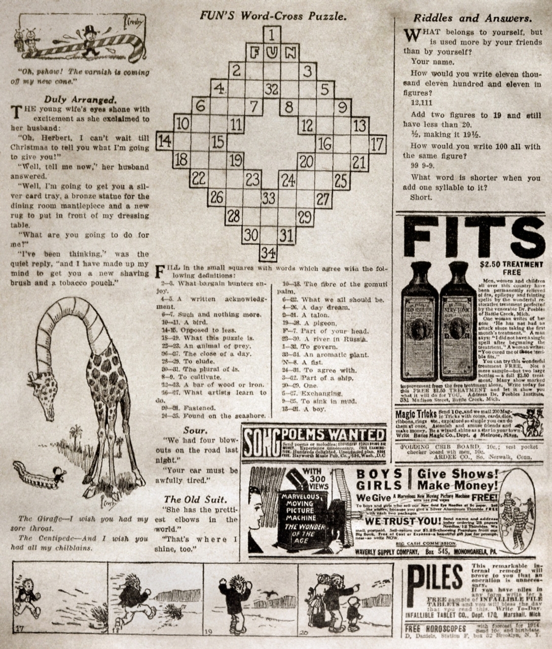 Crossword Puzzle 1913 Npage From The Fun Supplement Of The Sunday Edition Of The New York World 21 December 1913 Featuring The First Crossword Puzzle Top Poster Print By Granger Collection Item VARGRC0115419 Posterazzi Crossword Puzzle 1913 Npage From The Fun Supplement Of The Sunday Edition Of The New York World 21 December 1913 Featuring The First Crossword Puzzle Top Poster Print By Granger Collection Item VARGRC0115419 Posterazzi