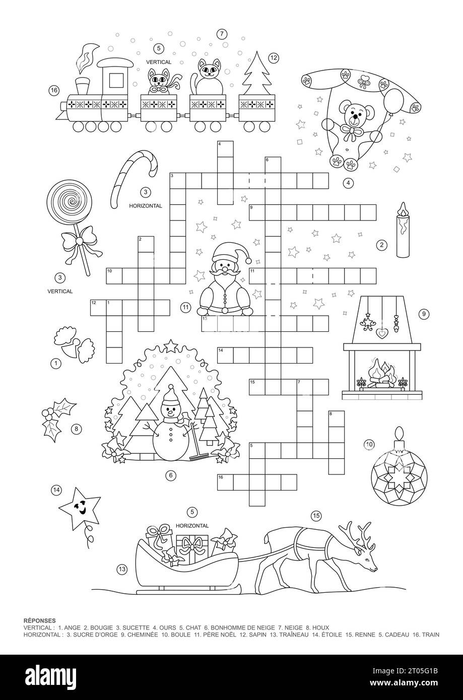 Crossword Puzzle Christmas Theme Game And Coloring Page French Language Vector Illustration Stock Vector Image Art Alamy Crossword Puzzle Christmas Theme Game And Coloring Page French Language Vector Illustration Stock Vector Image Art Alamy