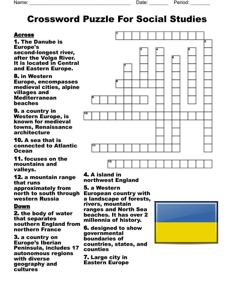 Crossword Puzzle For Social Studies WordMint Crossword Puzzle For Social Studies WordMint