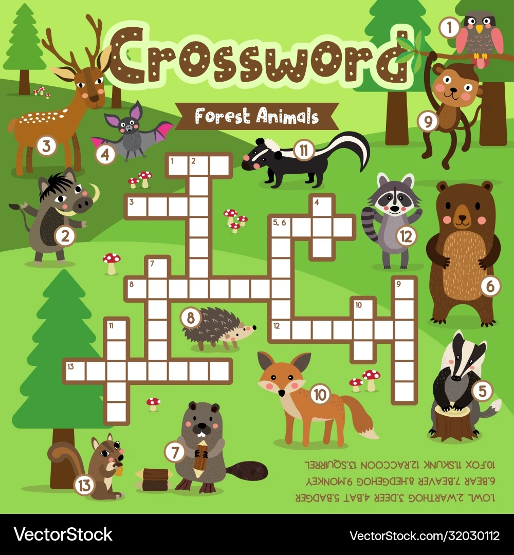 Free Animal Crossword Puzzles Printable