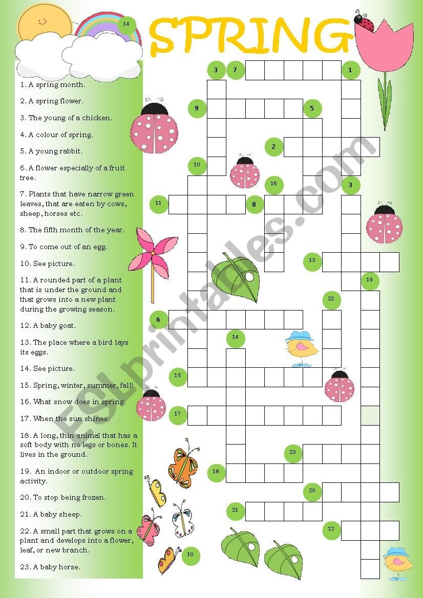 Crossword Spring ESL Worksheet By Mulle Crossword Spring ESL Worksheet By Mulle