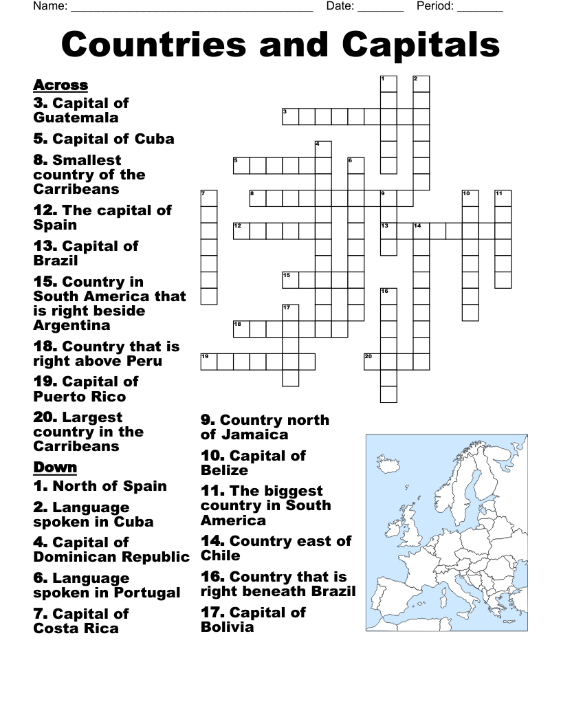 Current Events Crossword Puzzle WordMint