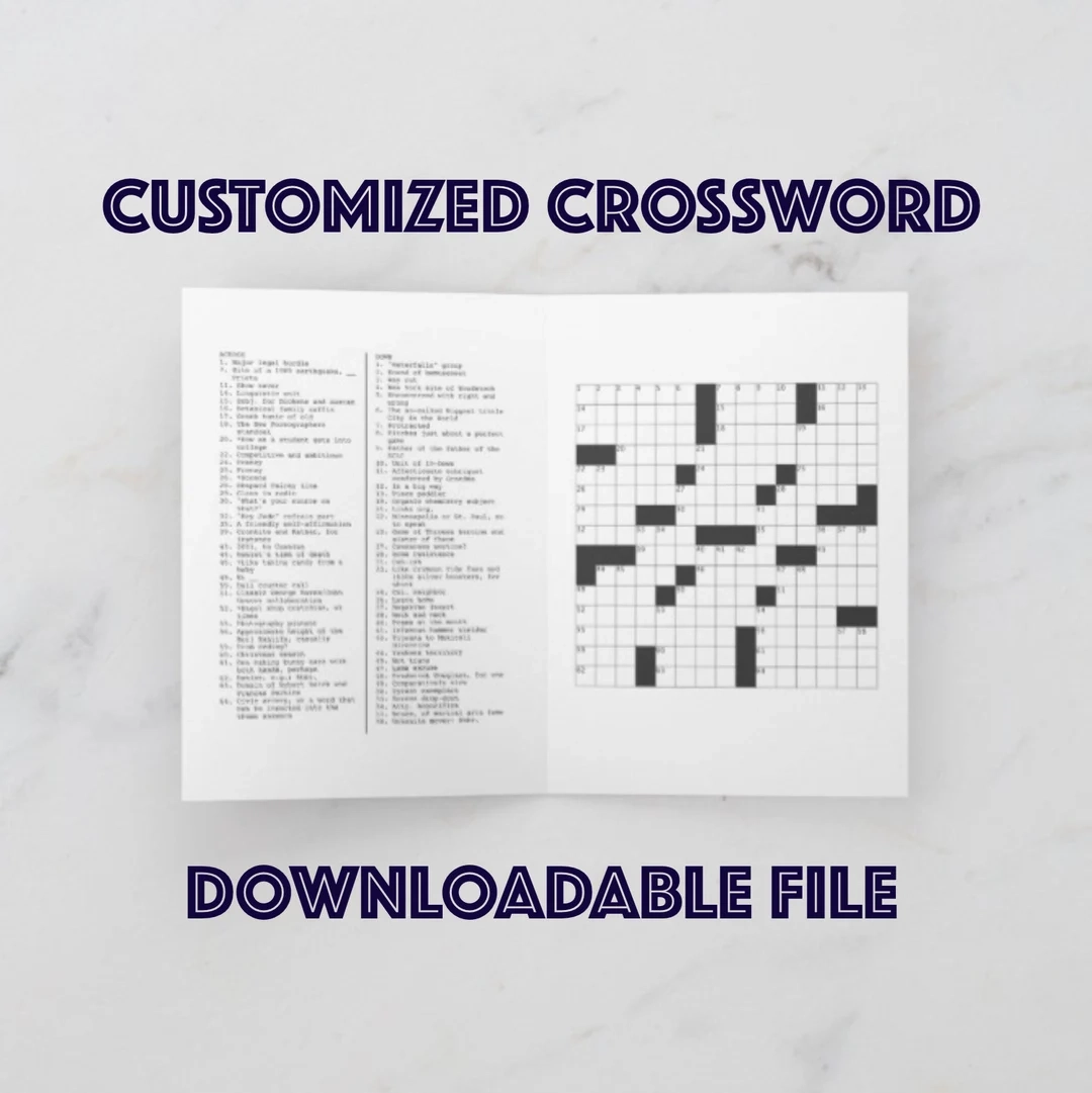 Printable Custom Crossword Puzzles Printable Custom Crossword Puzzles