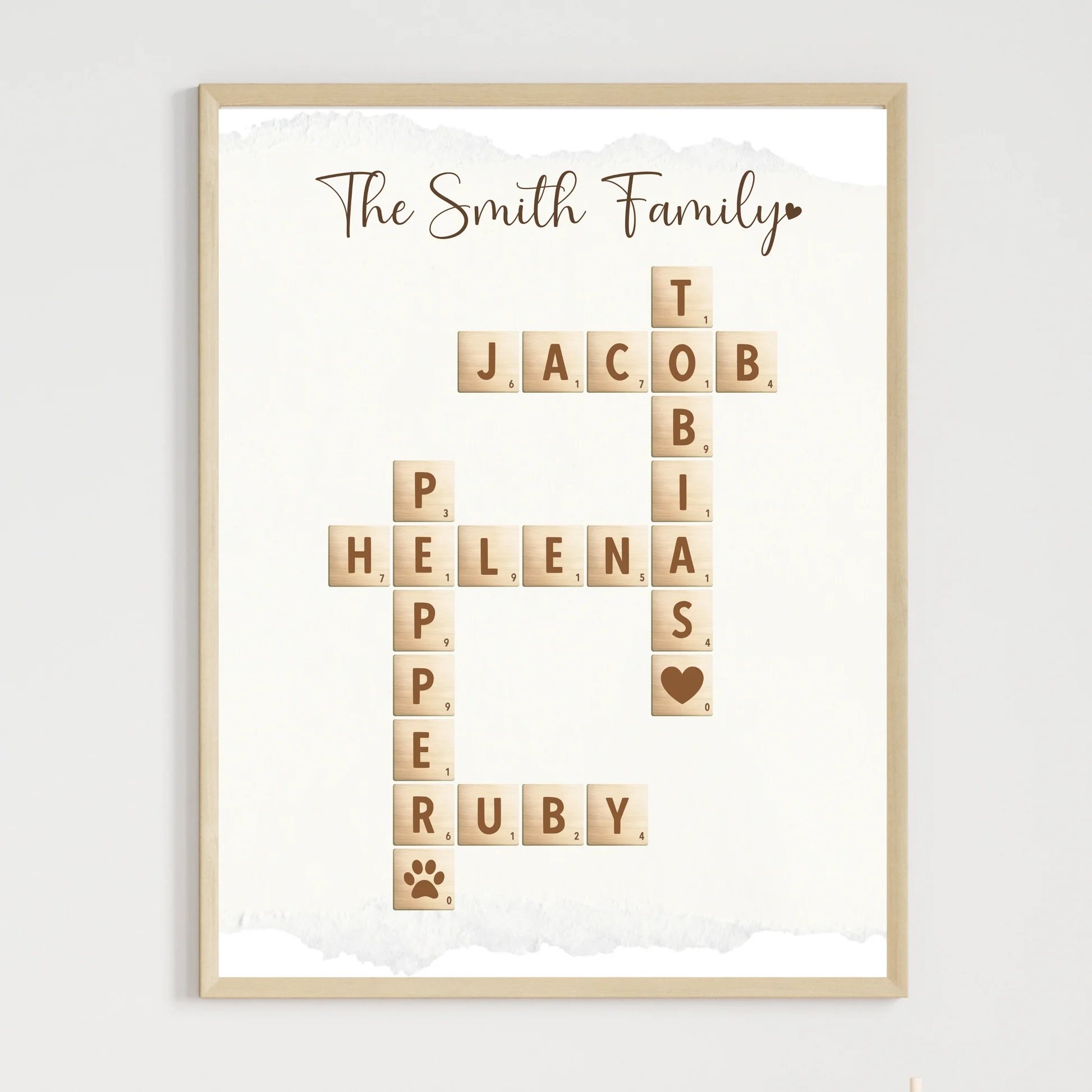 Custom Family Name Poster Printable Personalized Crossword Sign Scrab Scribbled LLC Custom Family Name Poster Printable Personalized Crossword Sign Scrab Scribbled LLC