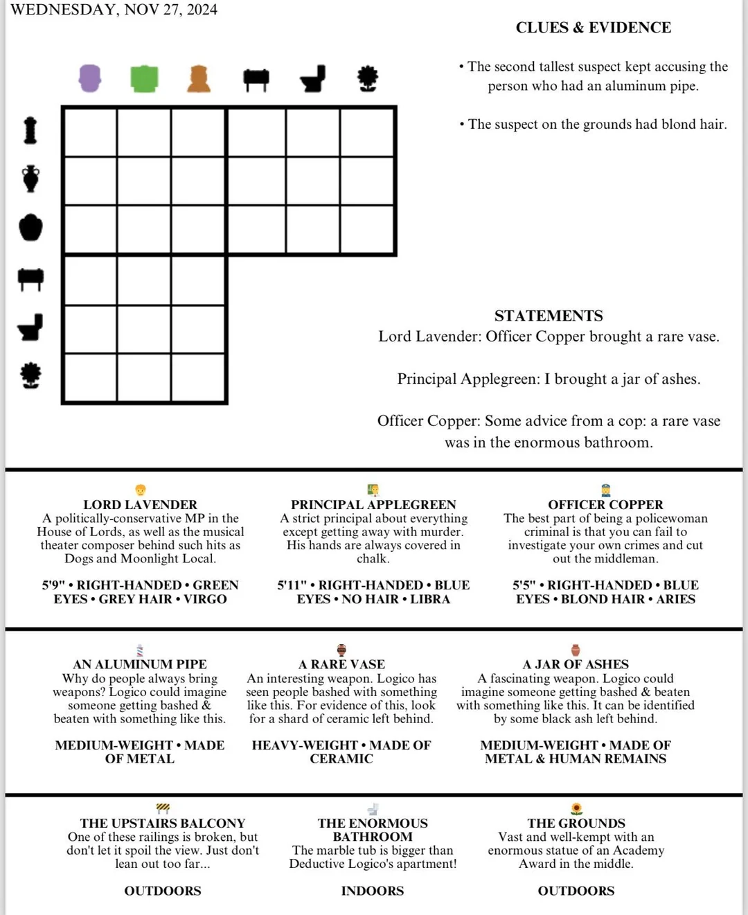 Daily Murdle Worksheet 11 27 R murdle Daily Murdle Worksheet 11 27 R murdle
