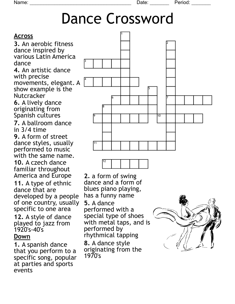 Dance Crossword WordMint Dance Crossword WordMint