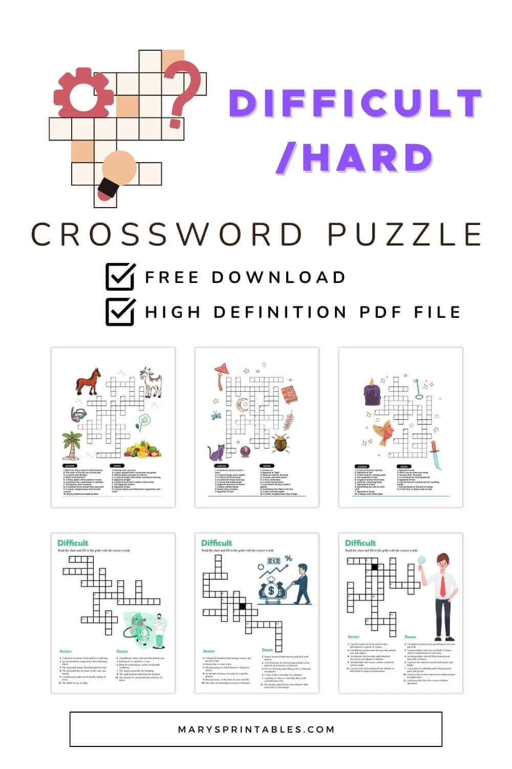 Difficult Printable Crosswords Free Challenging Fun