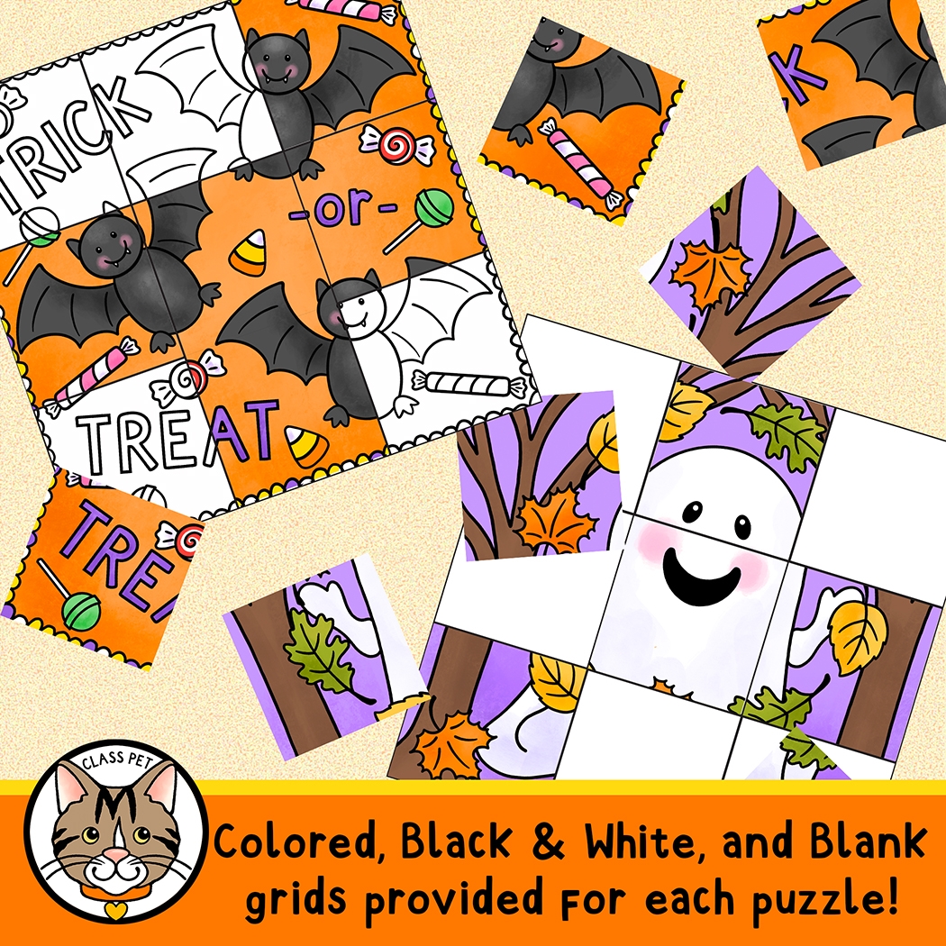 Digital Movable Clipart Puzzle Pieces 6 Halloween Puzzles Made By Teachers Digital Movable Clipart Puzzle Pieces 6 Halloween Puzzles Made By Teachers