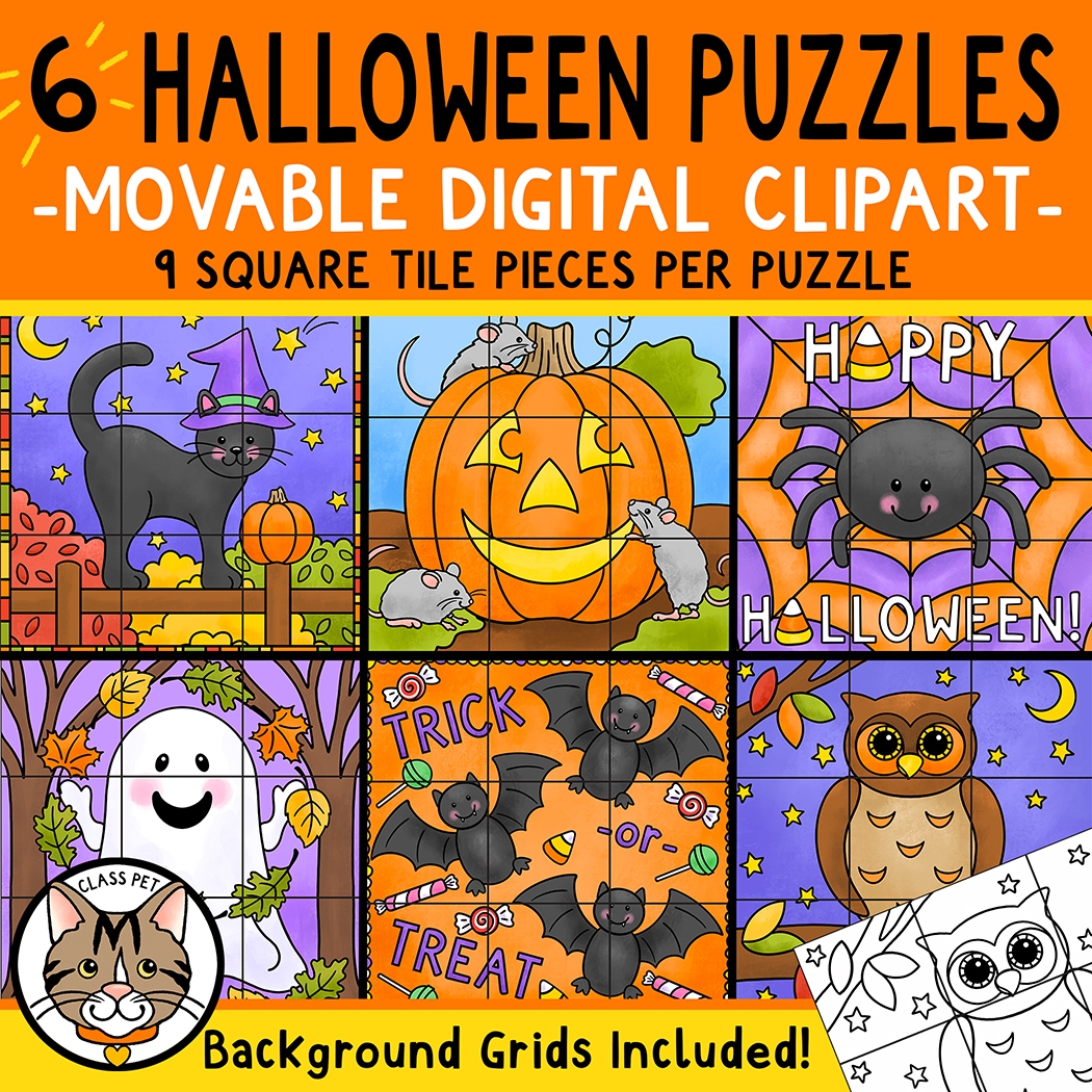 Digital Movable Clipart Puzzle Pieces 6 Halloween Puzzles Made By Teachers Digital Movable Clipart Puzzle Pieces 6 Halloween Puzzles Made By Teachers