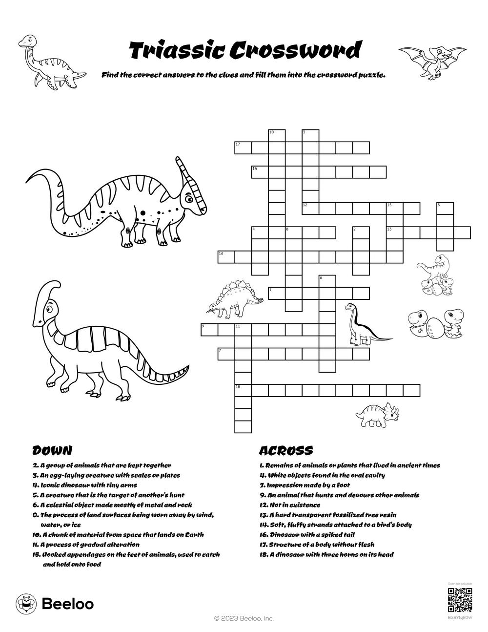 Dinosaur themed Crossword Puzzles Beeloo Printable Crafts And Activities For Kids Dinosaur themed Crossword Puzzles Beeloo Printable Crafts And Activities For Kids