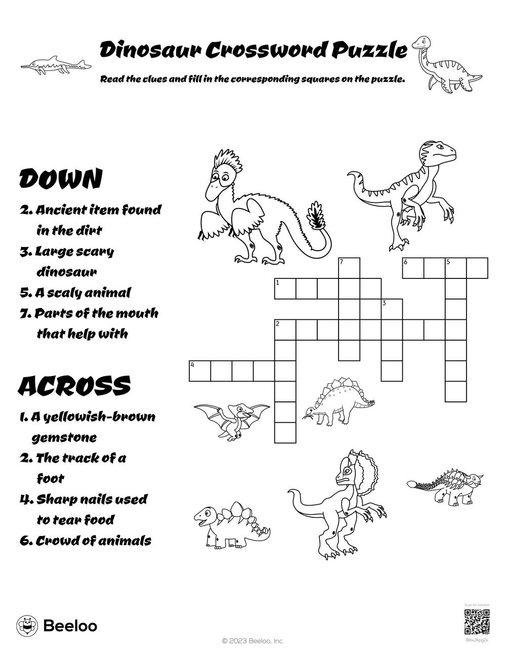 Crossword Puzzles Printable For Kids