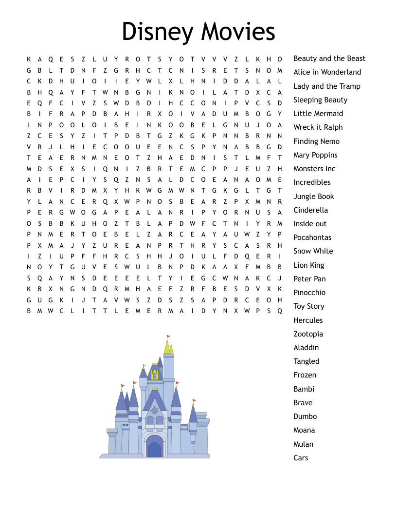 Disney Crossword WordMint Disney Crossword WordMint