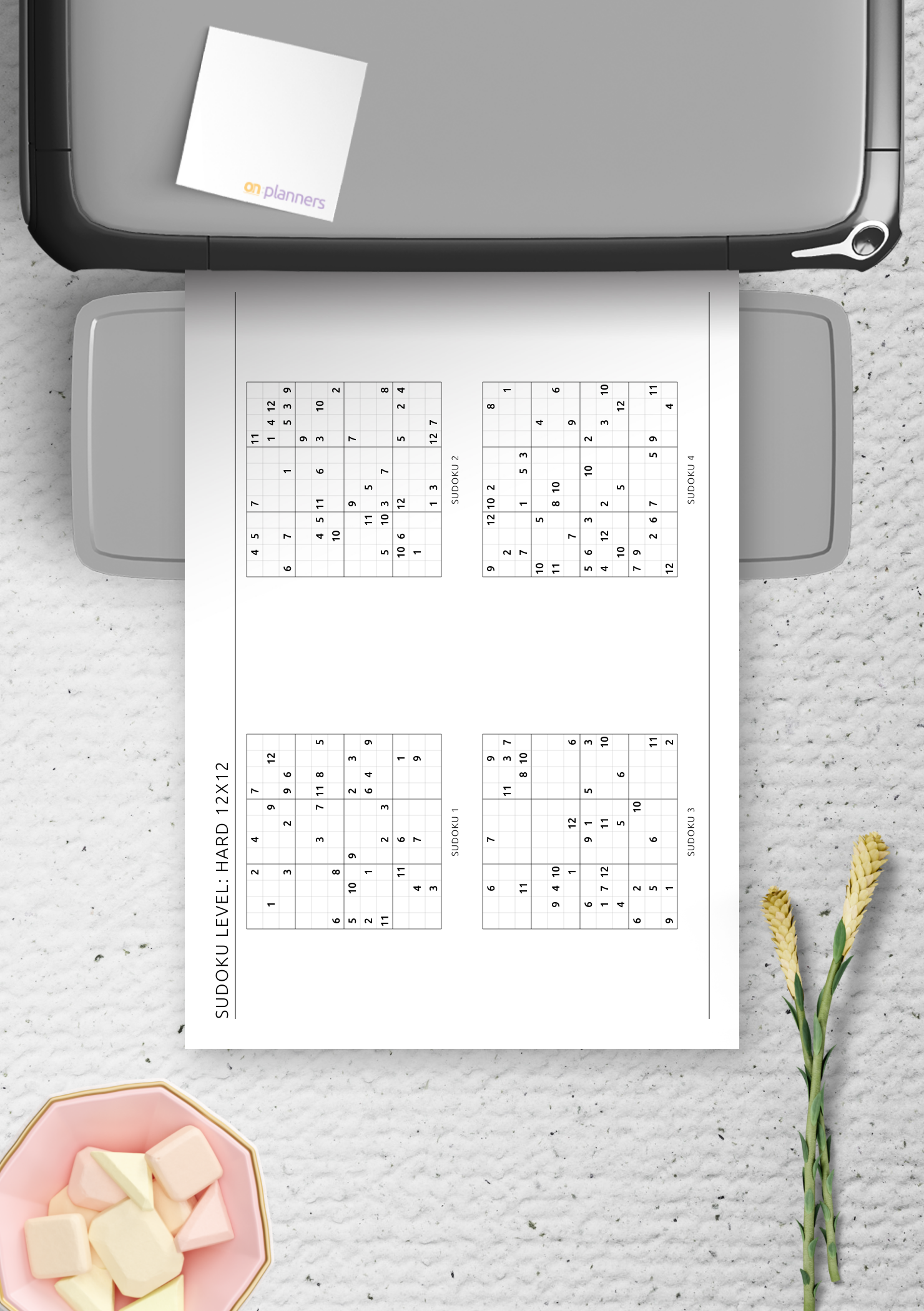Download Printable 12x12 Hard Sudoku Horizontal 4 On Page PDF Download Printable 12x12 Hard Sudoku Horizontal 4 On Page PDF