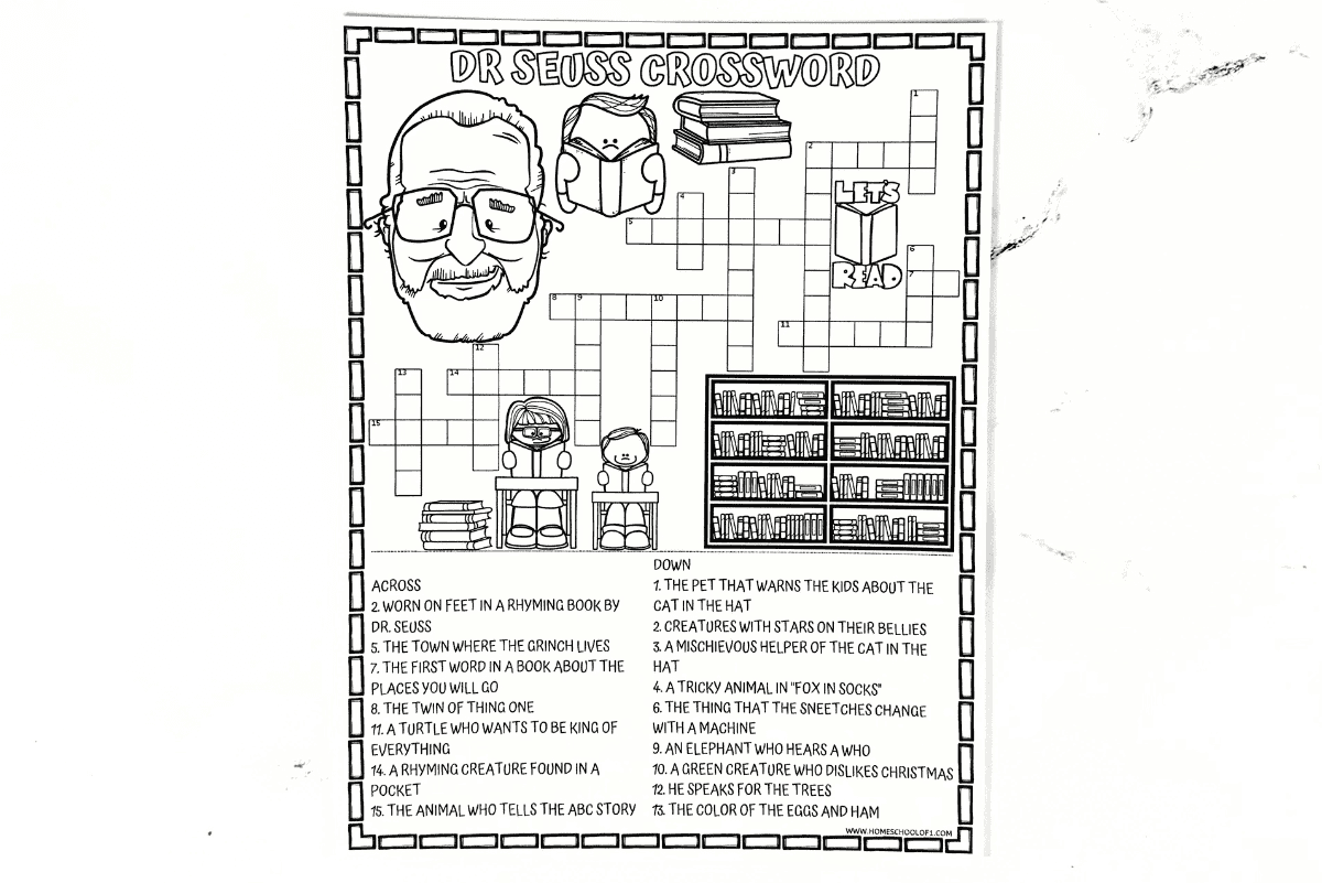 Dr Seuss Crossword Puzzle Free Printable Dr Seuss Crossword Puzzle Free Printable