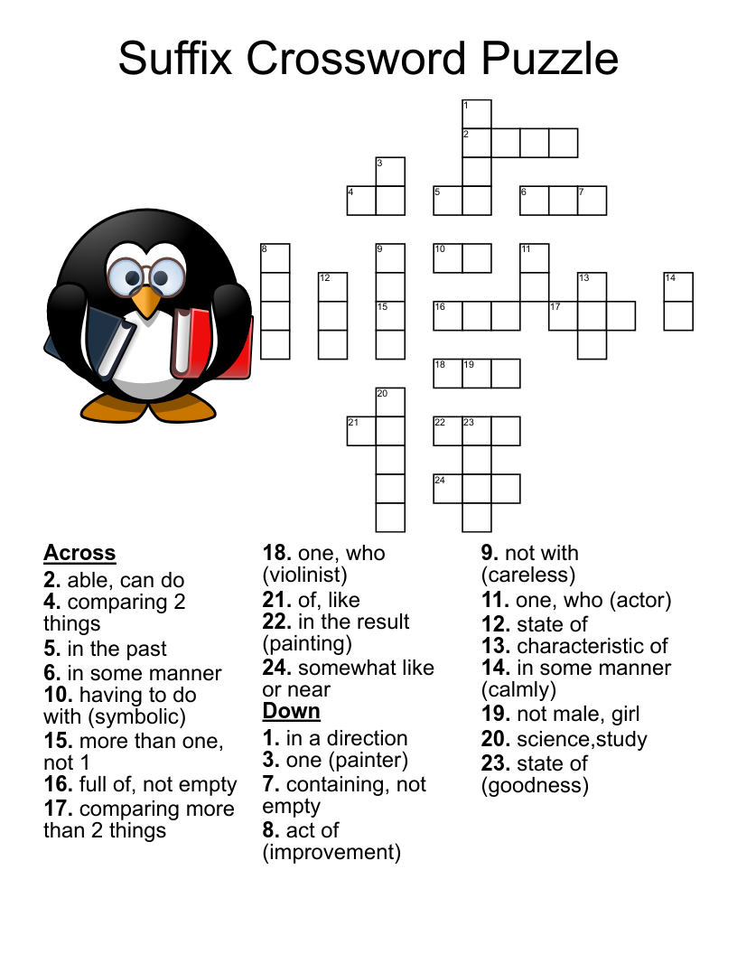 Printable Crossword Puzzles Penguin Printable Crossword Puzzles Penguin