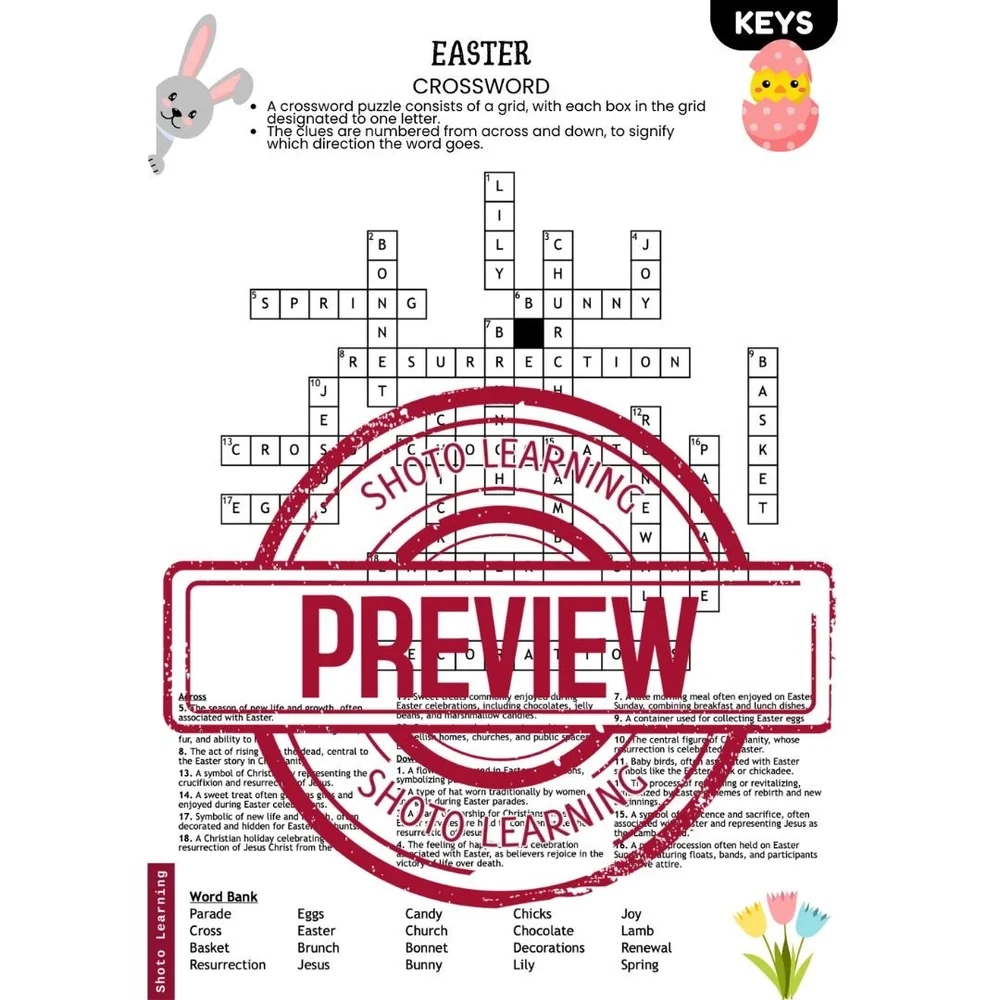 Easter Crossword Puzzle 20 Challenging Clues For Holiday Fun Easter Crossword Puzzle 20 Challenging Clues For Holiday Fun