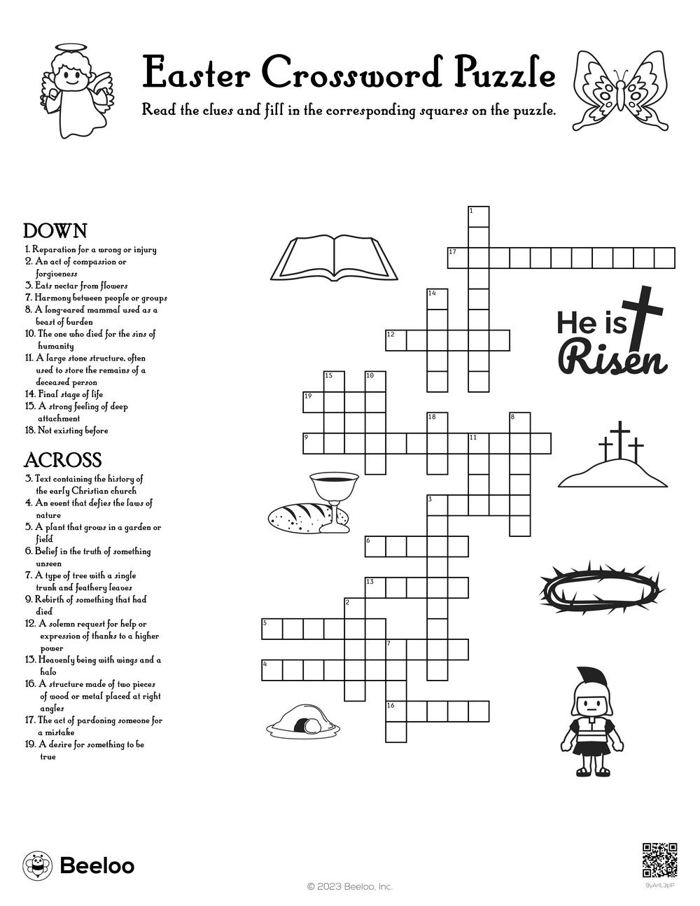 Easter Crossword Puzzles Printable