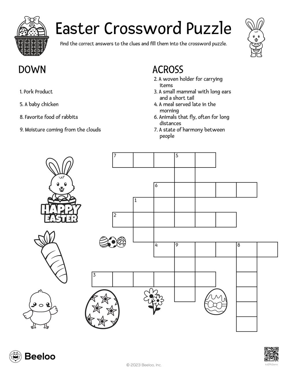 Easter Crossword Puzzle Beeloo Printable Crafts And Activities For Kids Easter Crossword Puzzle Beeloo Printable Crafts And Activities For Kids