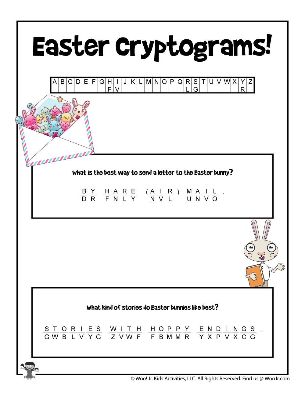 Easter Cryptogram Word Puzzles Woo Jr Kids Activities Children s Publishing