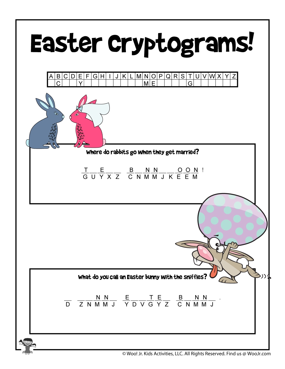 Easter Cryptogram Word Puzzles Woo Jr Kids Activities Children s Publishing