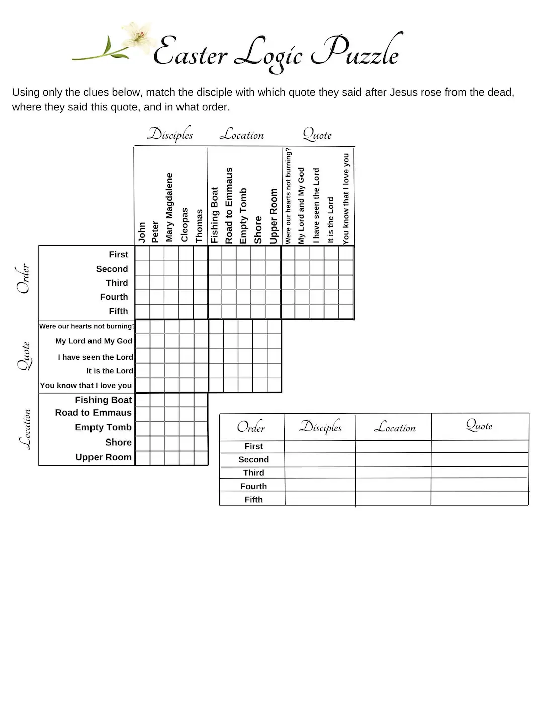 Easter Logic Puzzle Printable Logic Puzzle Games Christian Disciples Bible Instant Download Etsy Easter Logic Puzzle Printable Logic Puzzle Games Christian Disciples Bible Instant Download Etsy