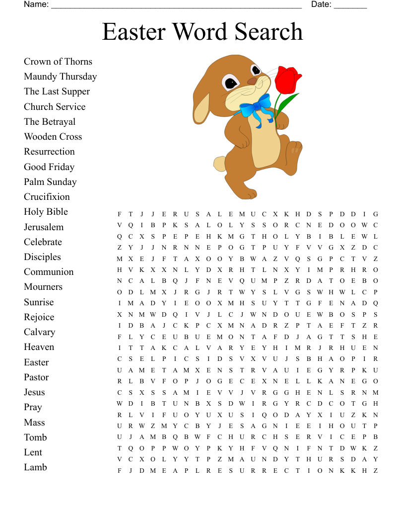 Easter Story Crossword WordMint Easter Story Crossword WordMint