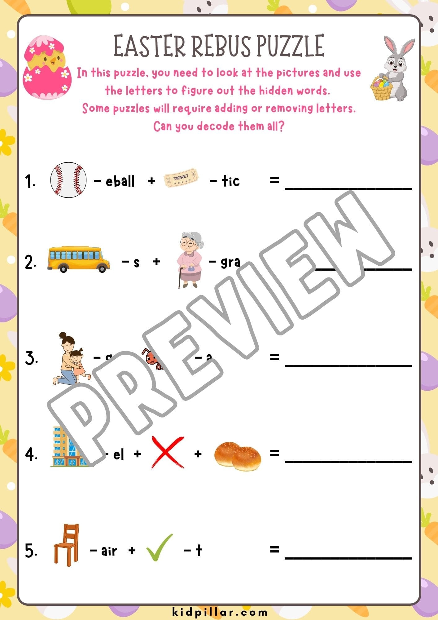 Easter Worksheets Printable Pdf KidPillar Shop Easter Worksheets Printable Pdf KidPillar Shop