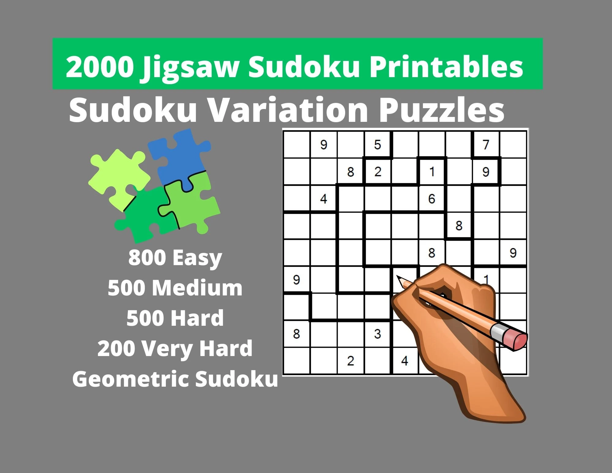 Easy Medium And Hard Jigsaw Sudoku Puzzles Printable PDF Bundle Of 2000 Irregular Sudoku Variation Puzzles With Answers instant Download Etsy Easy Medium And Hard Jigsaw Sudoku Puzzles Printable PDF Bundle Of 2000 Irregular Sudoku Variation Puzzles With Answers instant Download Etsy