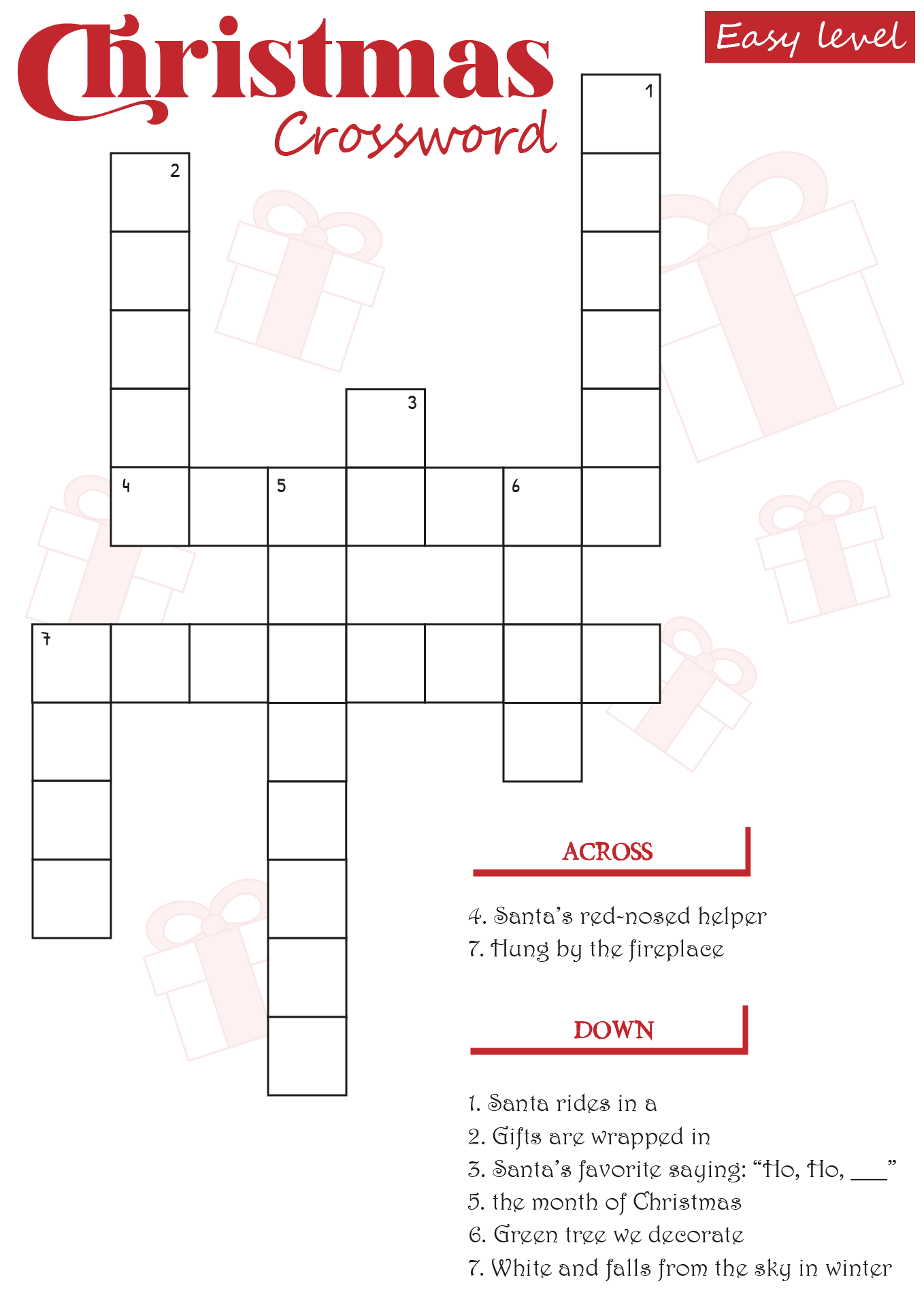 Printable Crossword Puzzles With Word Bank