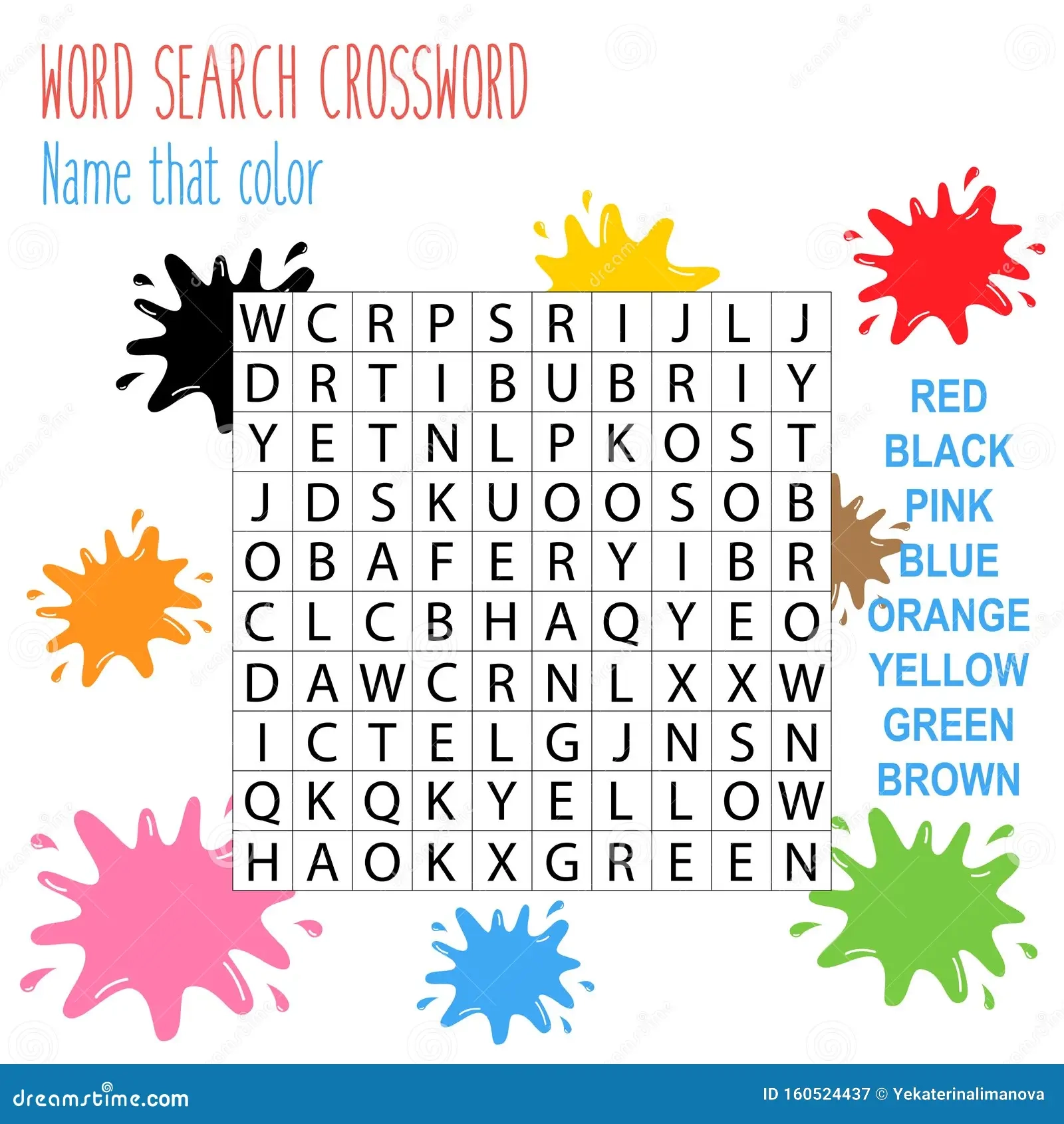 Easy Word Search Crossword Puzzle Name That Color Stock Vector Illustration Of Expand Educational 160524437 Easy Word Search Crossword Puzzle Name That Color Stock Vector Illustration Of Expand Educational 160524437