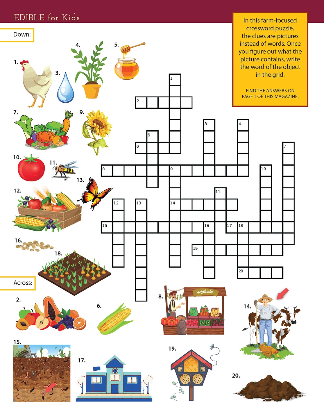 Edible For Kids Farm Focused Crossword Puzzle Edible San Fernando Valley Edible For Kids Farm Focused Crossword Puzzle Edible San Fernando Valley