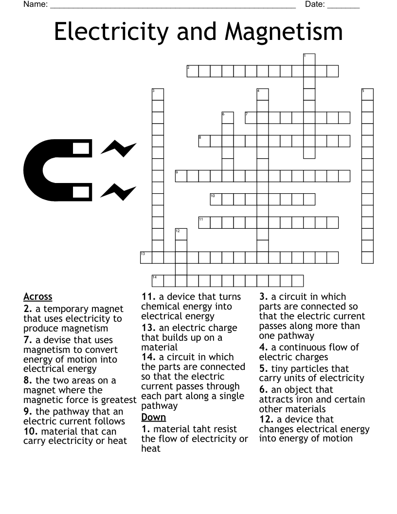 Electrical Crossword WordMint Electrical Crossword WordMint