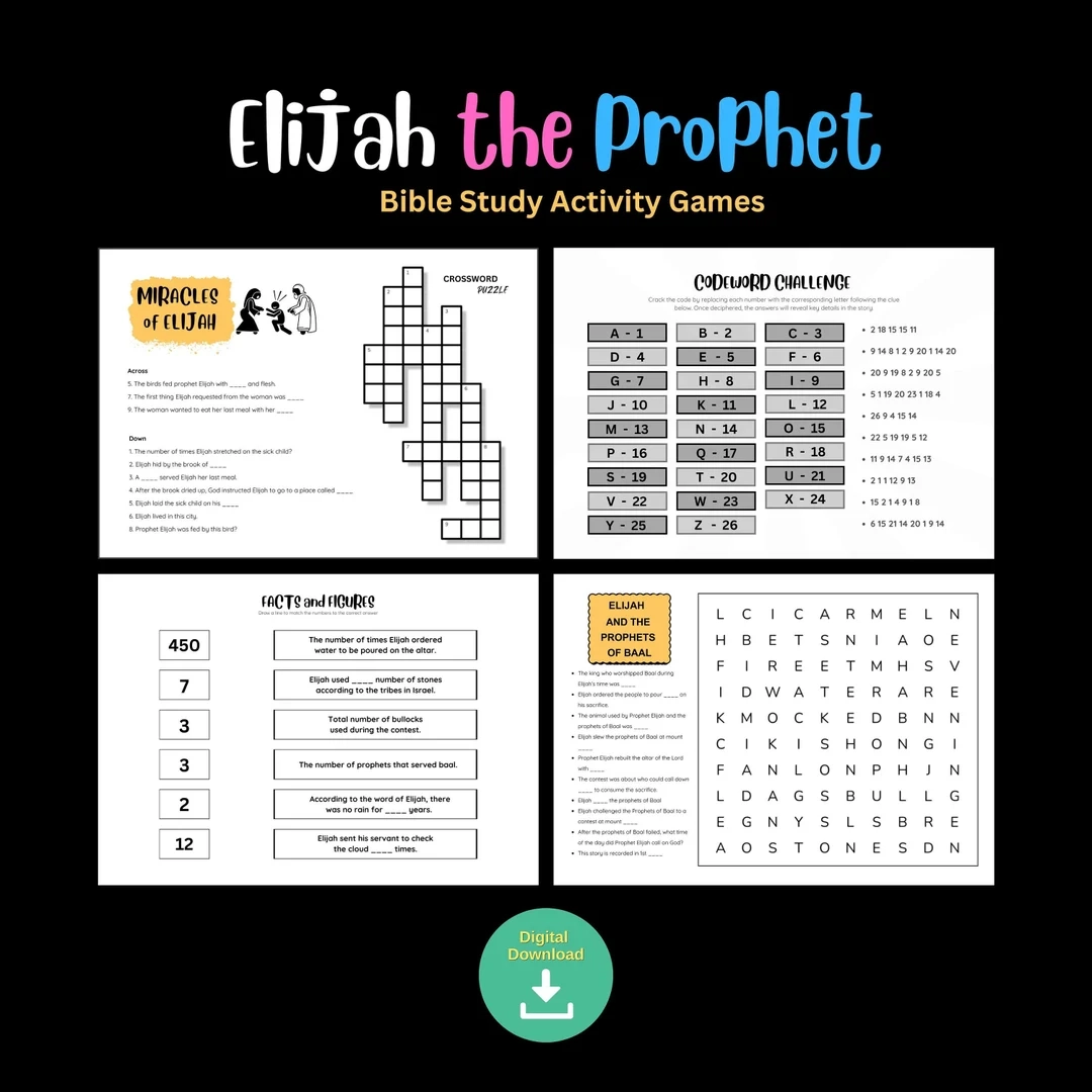 Elijah The Prophet Christian Teen Kid Crossword Puzzle Word Search Children Church Sunday School Lesson Activity Bible Study Quiz Game Etsy Elijah The Prophet Christian Teen Kid Crossword Puzzle Word Search Children Church Sunday School Lesson Activity Bible Study Quiz Game Etsy