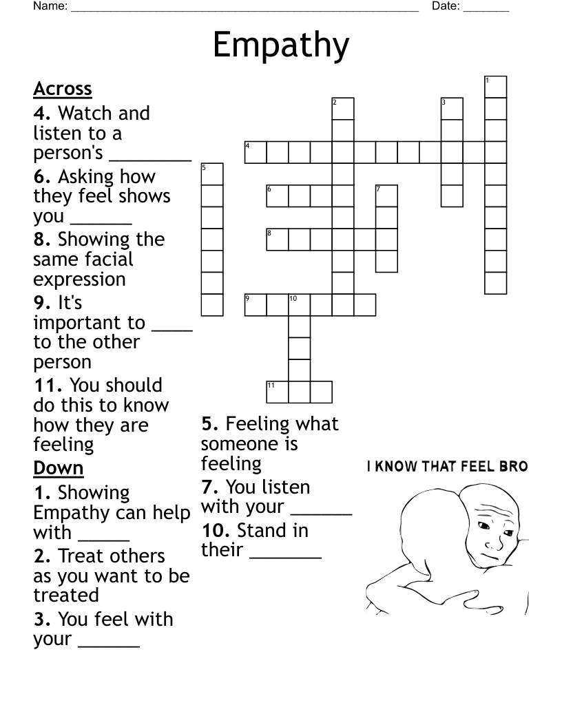Empathy Crossword WordMint Empathy Crossword WordMint