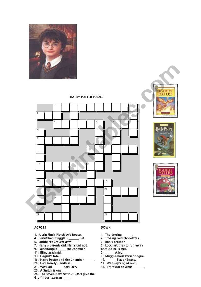 Crossword Puzzles Harry Potter Printable