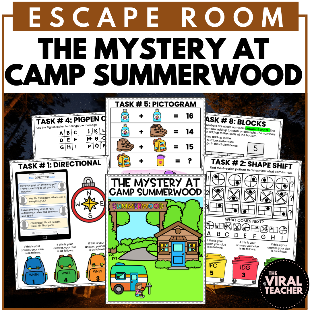 Escape Room For Kids Camping Themed Escape Room Printable Puzzle Game Made By Teachers Escape Room For Kids Camping Themed Escape Room Printable Puzzle Game Made By Teachers