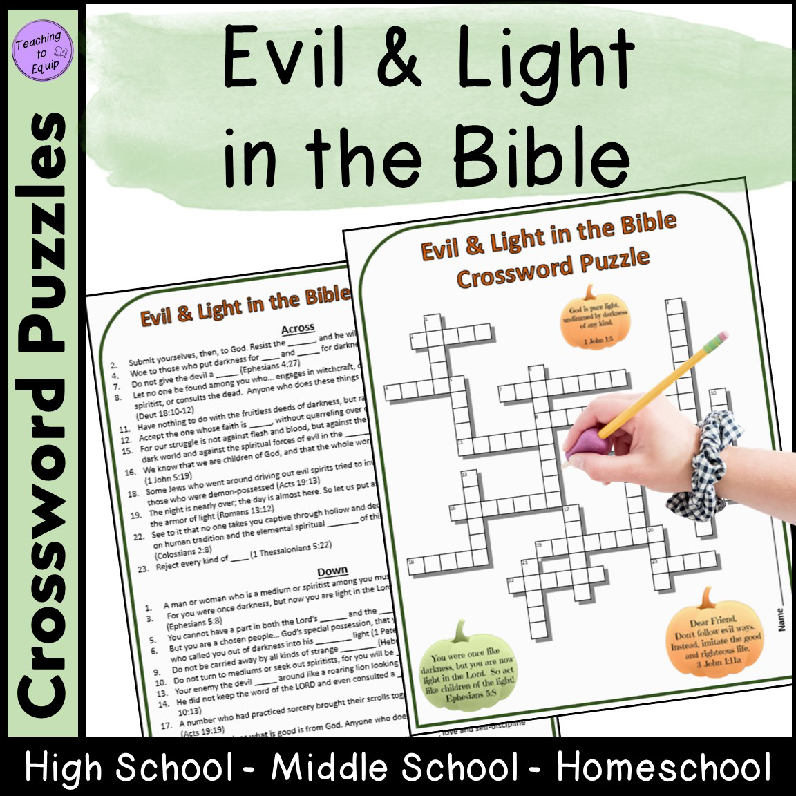 Evil Light In Bible Crossword Puzzle Halloween Made By Teachers Evil Light In Bible Crossword Puzzle Halloween Made By Teachers
