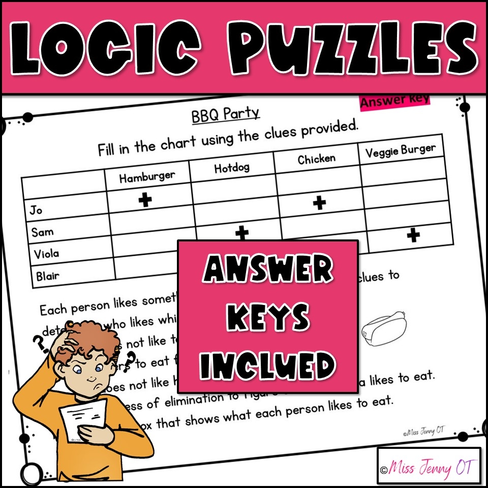 Executive Functioning Activities Logic Puzzle Worksheets For Kids Bundle Classful Executive Functioning Activities Logic Puzzle Worksheets For Kids Bundle Classful
