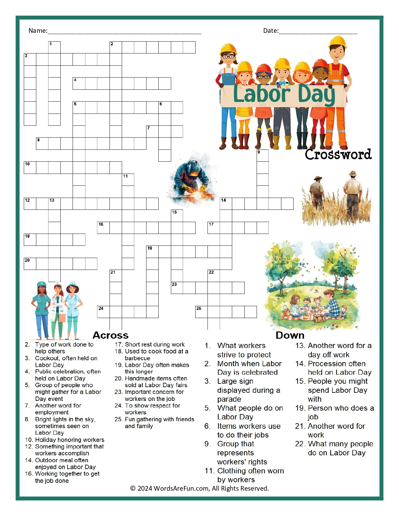 Fall Crosswords Fall Crosswords