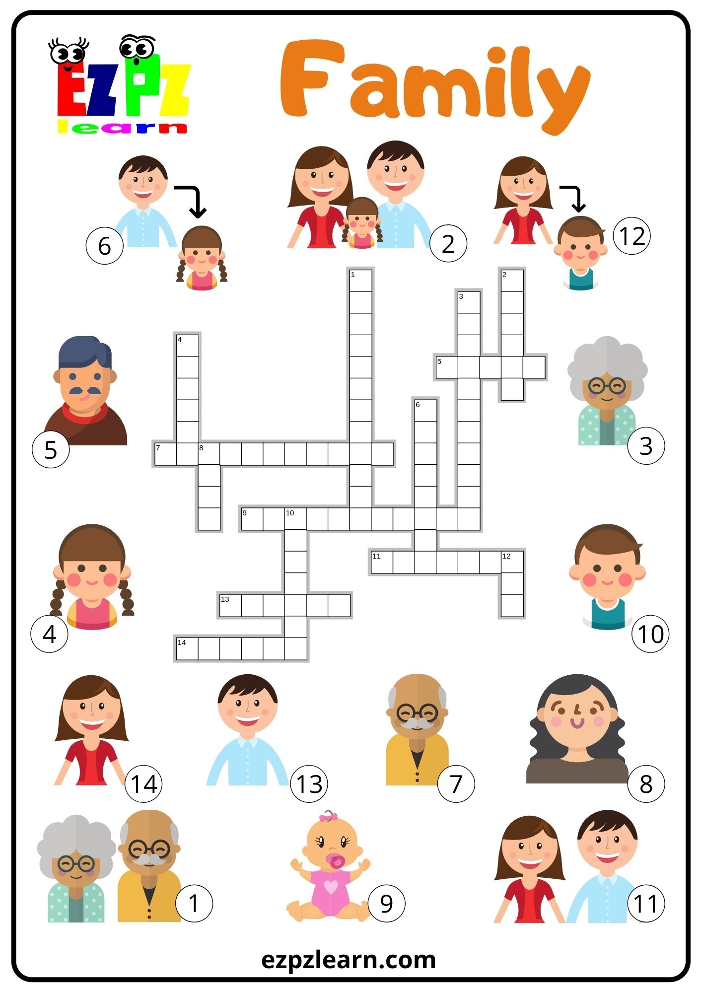 Family Crossword Ezpzlearn Family Crossword Ezpzlearn