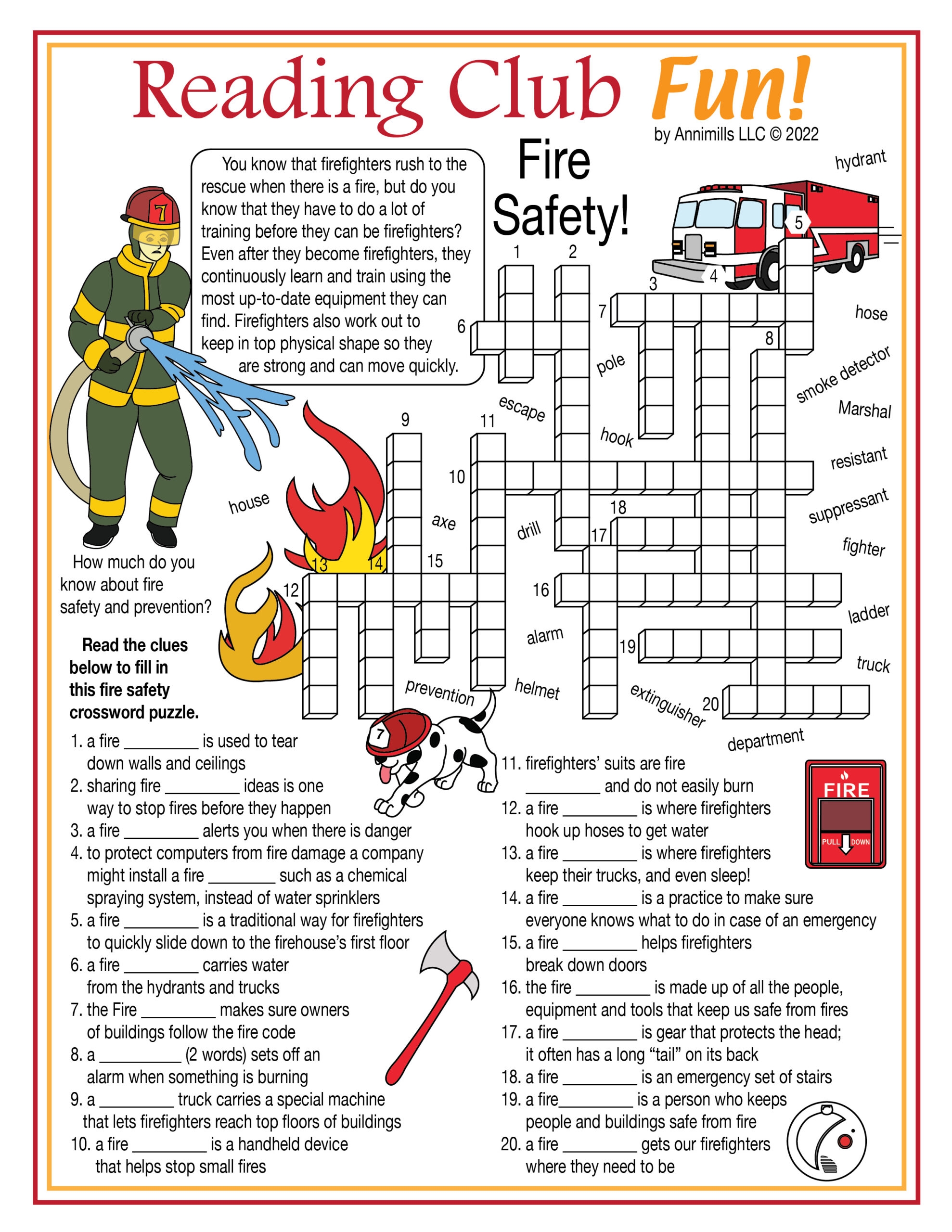fire safety printable crossword puzzle made by teachers fire safety printable crossword puzzle made by teachers