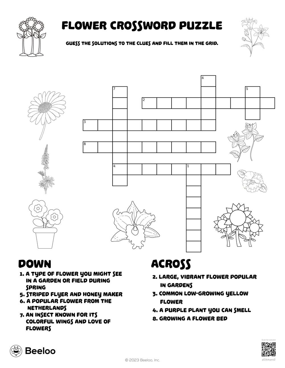 Flower Crossword Puzzle Beeloo Printable Crafts And Activities For Kids Flower Crossword Puzzle Beeloo Printable Crafts And Activities For Kids