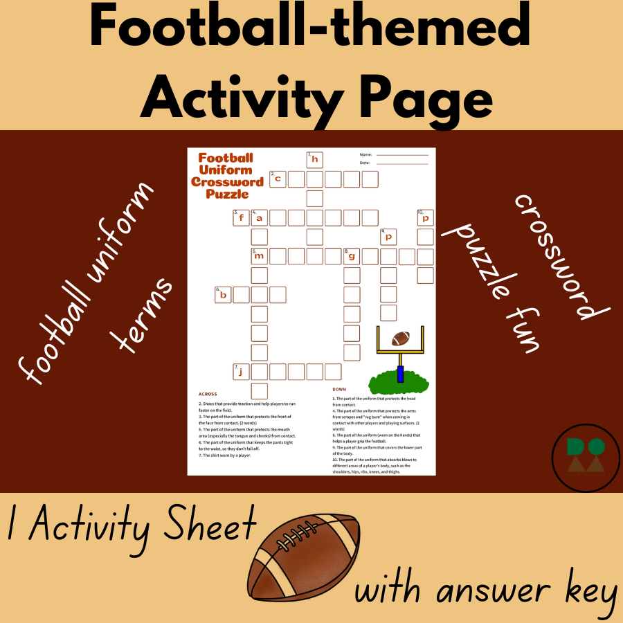 Football Uniform Crossword Puzzle includes Answer Key Reading And Writing Incentive Classful Football Uniform Crossword Puzzle includes Answer Key Reading And Writing Incentive Classful