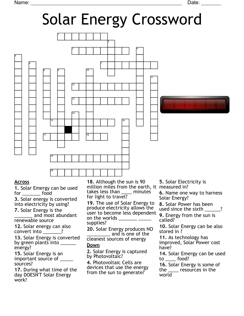 Energy Crossword Puzzles Printable Energy Crossword Puzzles Printable